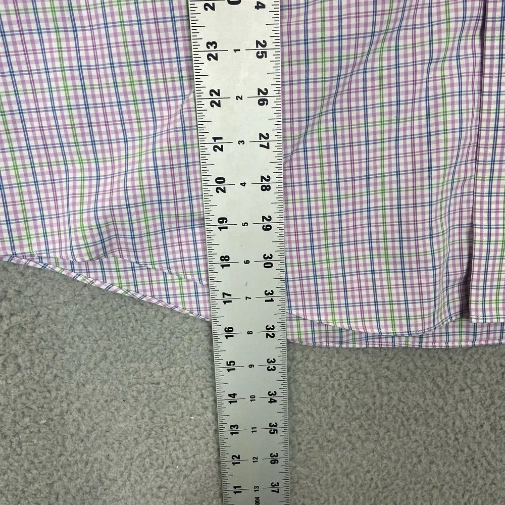 Brooks Brothers XL Non Iron Dress Shirt Pink Blue‎ Green Check Plaid Button Down